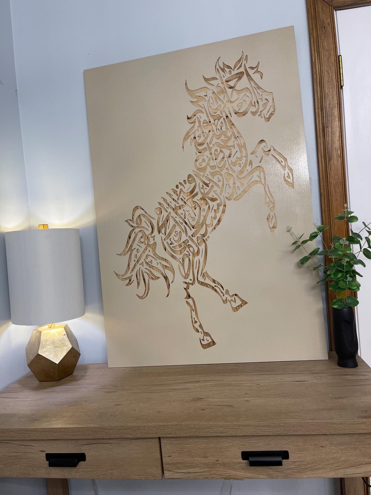 elegant arabic al-mutanabi calligraphy horse