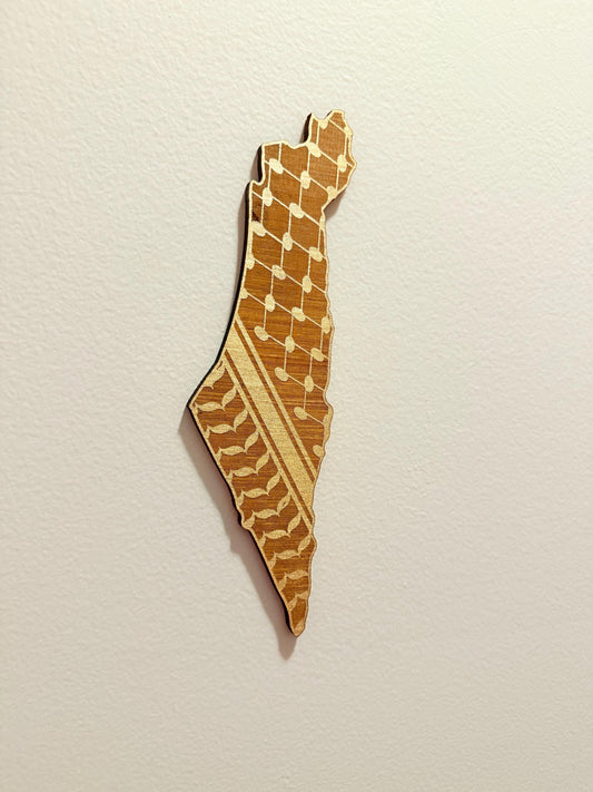 Palestine Arabic Calligraphy Map – Wooden Islamic Wall Art | Laser Engraved Palestine Map Décor | Muslim Home Decoration