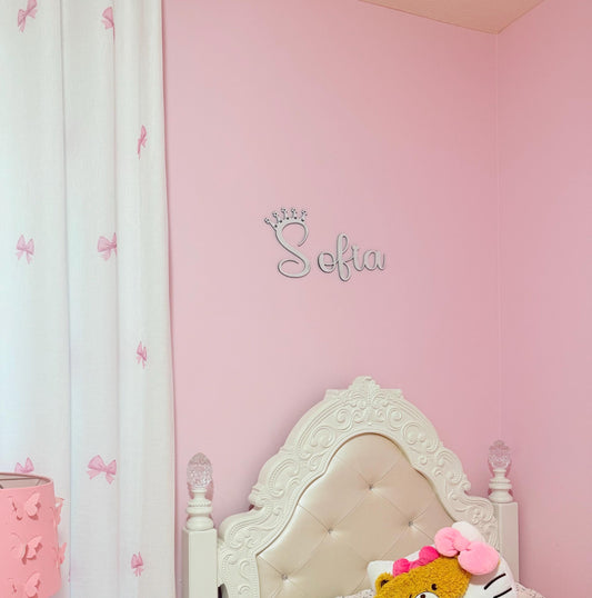 Custom Wooden Name Sign with Crown – Painted Nursery Wall Décor – Personalized Baby Shower Gift – Free Shipping