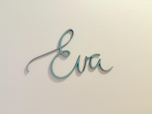 Custom Wooden Name Sign – Painted Script Letters – Personalized Nursery Wall Décor – Free Shipping