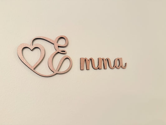 Custom Wooden Name Sign with Heart – Personalized Nursery Wall Décor – Baby Shower Gift – Free Shipping
