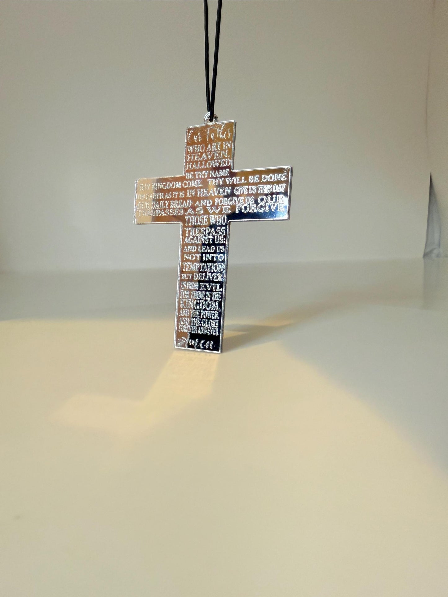 Prayer Cross Medallion – Handmade Keepsake with Engraved Prayer, Elegant Christian Gift