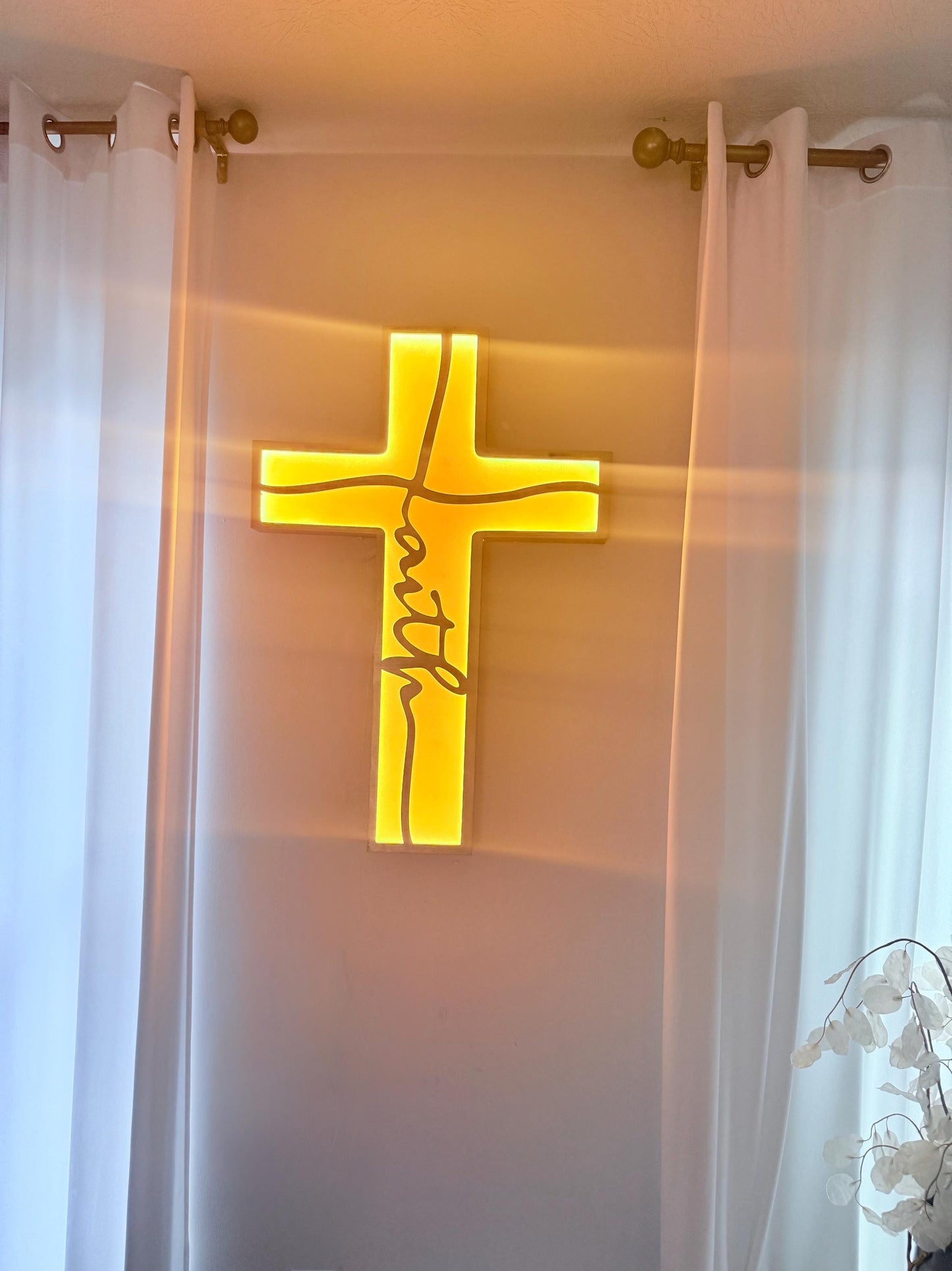LED Wooden Faith Cross – Handmade Illuminated Cross | Christian Wall & Table Décor | Free Shipping