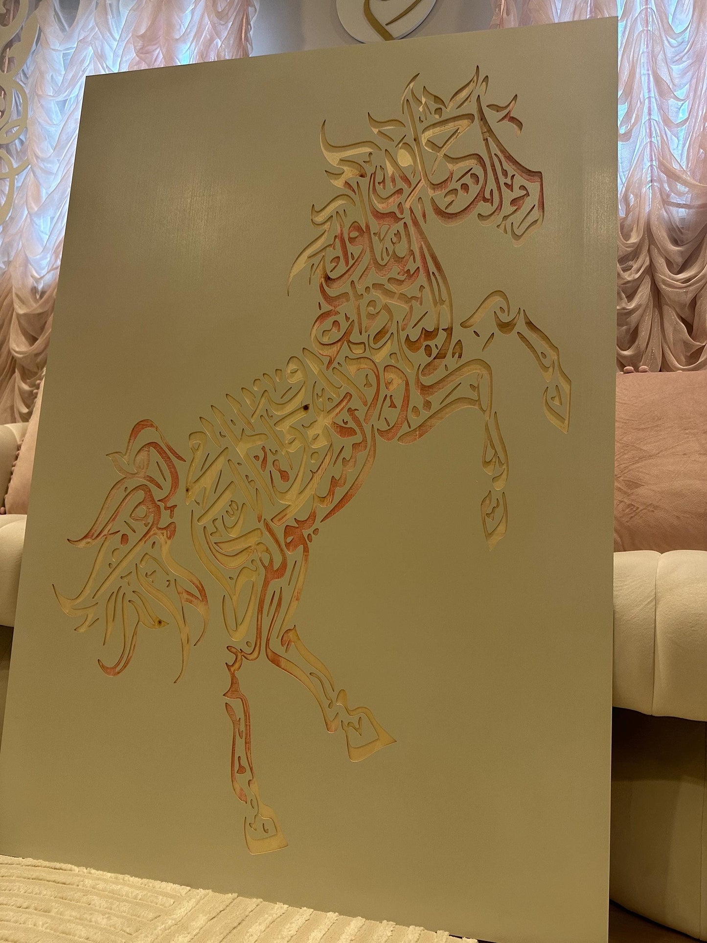 elegant arabic al-mutanabi calligraphy horse