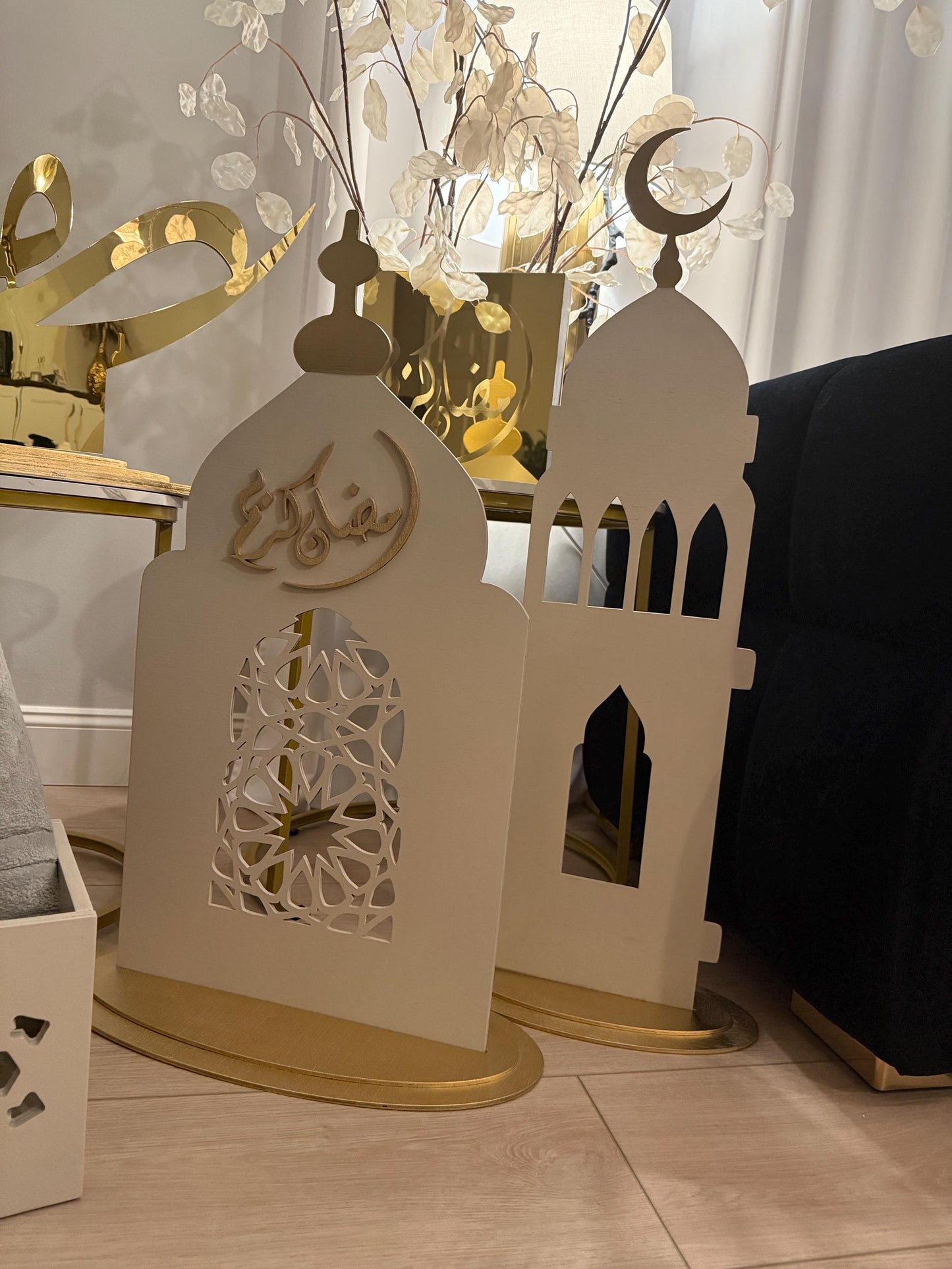 RAMADAN MINARETS MOSQUE | Eid | Home Decor| Eid Decor| Home | Masjid | Ramadan| Mosque | Geometric | 2 Piece Set ~ Ramadan Decor