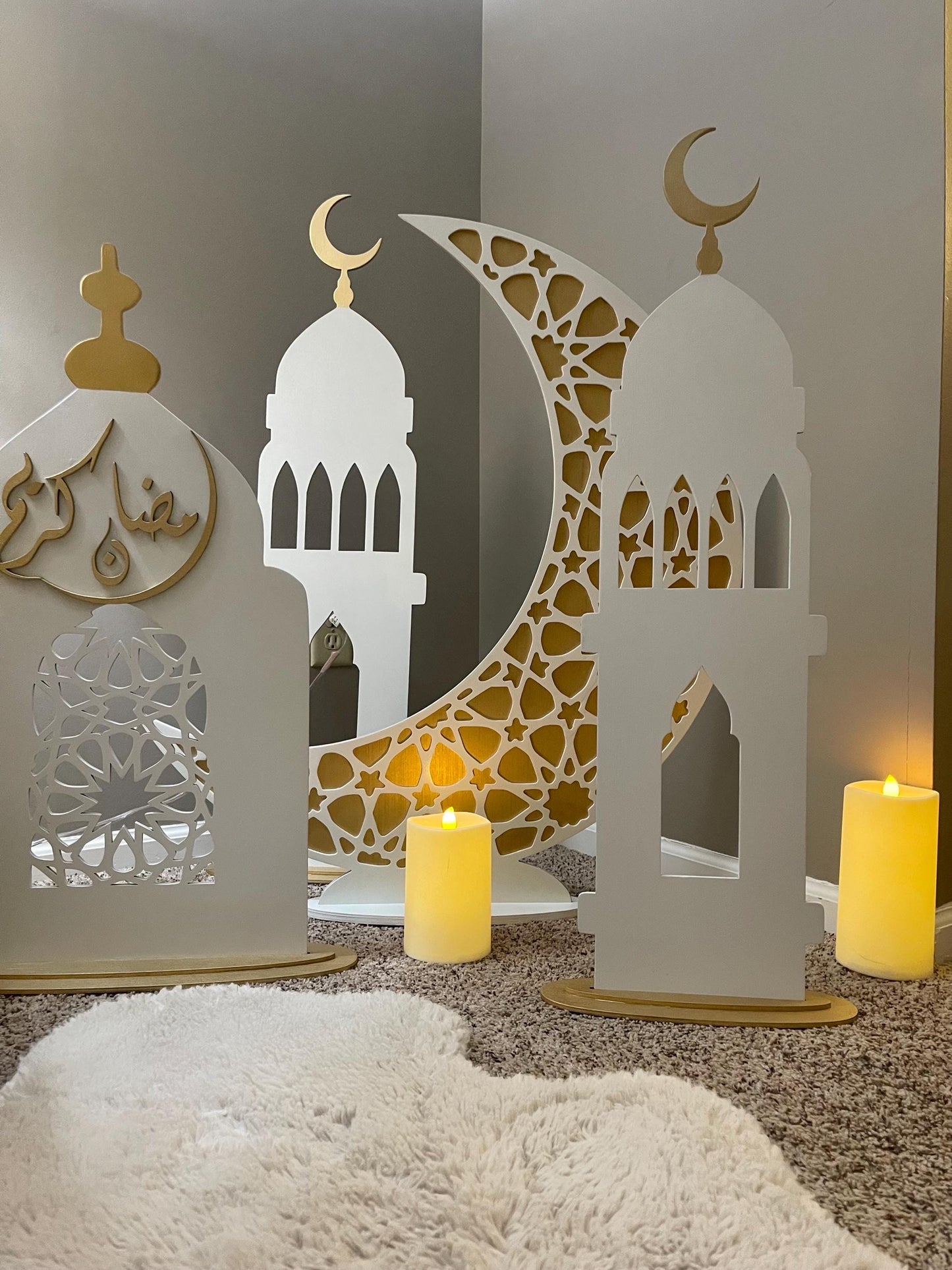 RAMADAN MINARETS MOSQUE | Eid | Home Decor| Eid Decor| Home | Masjid | Ramadan| Mosque | Geometric | 2 Piece Set ~ Ramadan Decor