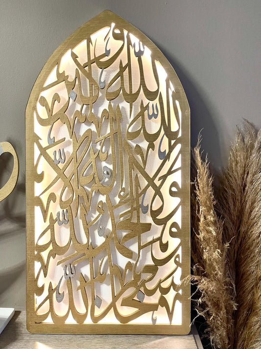 Islamic Calligraphy Mehrab lights included (25' inch option)