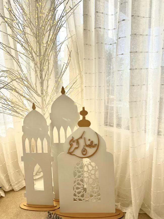 RAMADAN MINARETS MOSQUE | Eid | Home Decor| Eid Decor| Home | Masjid | Ramadan| Mosque | Geometric | 2 Piece Set ~ Ramadan Decor