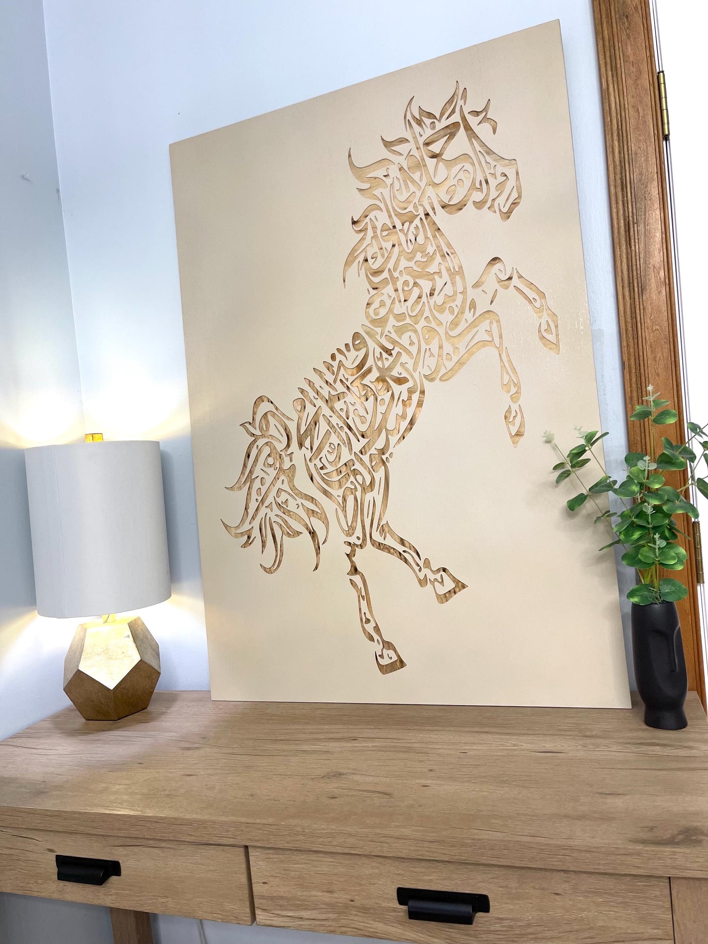 elegant arabic al-mutanabi calligraphy horse