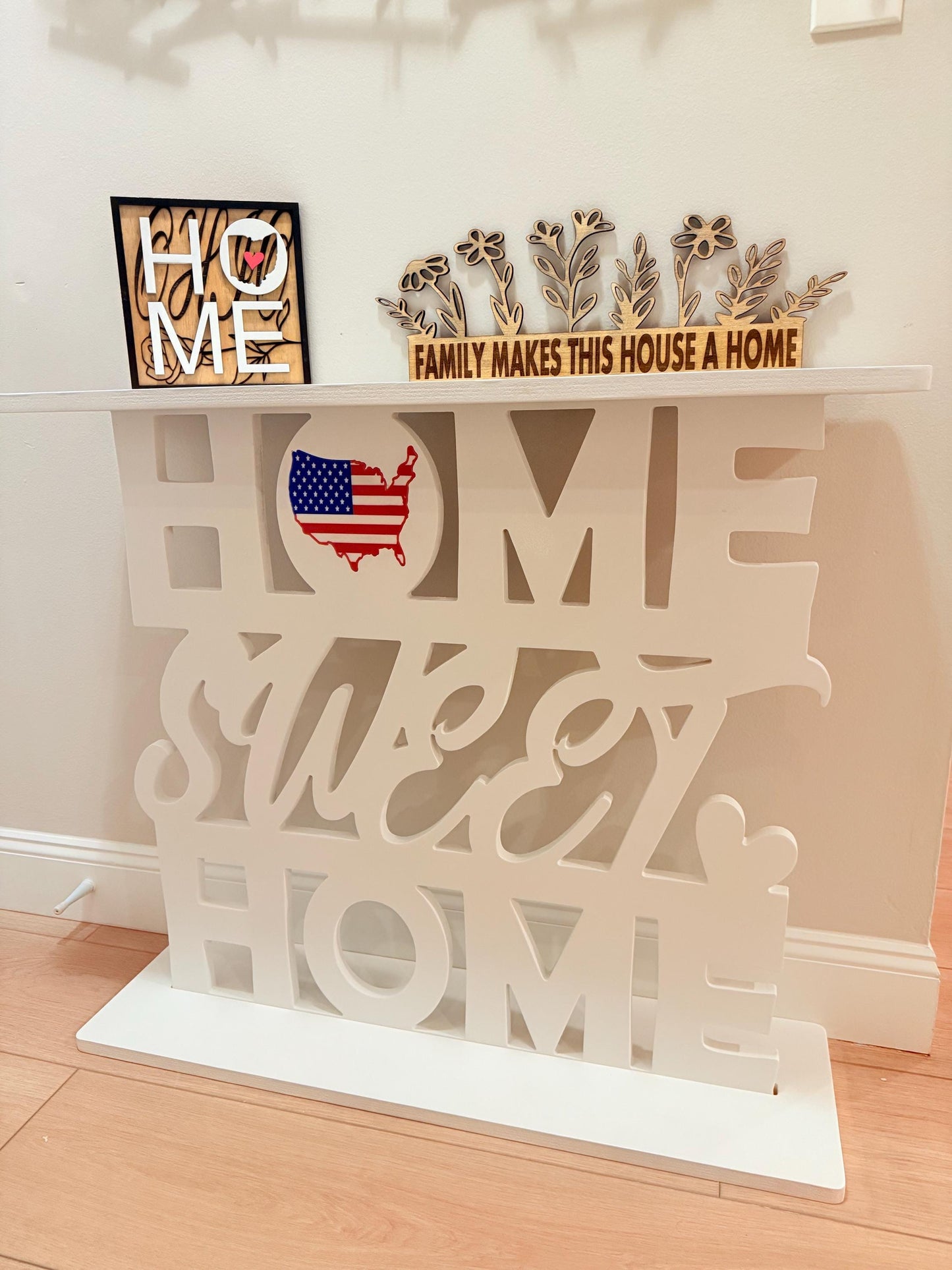 Handmade Entryway Console Table – Home Sweet Home USA Wooden Design | Modern Farmhouse Furniture