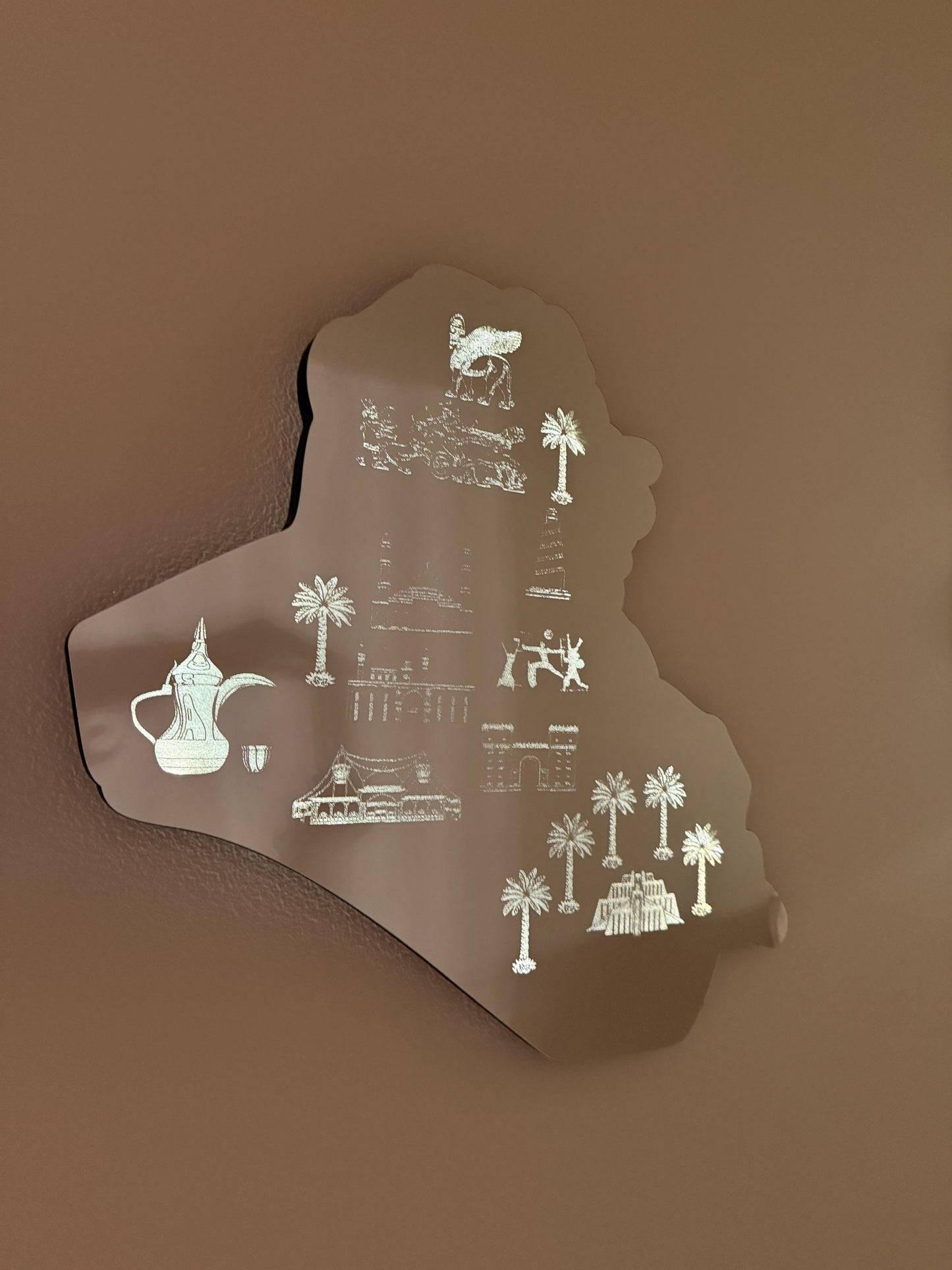 Iraqi Arabic Cultural landmarks Realistica wooden  Map