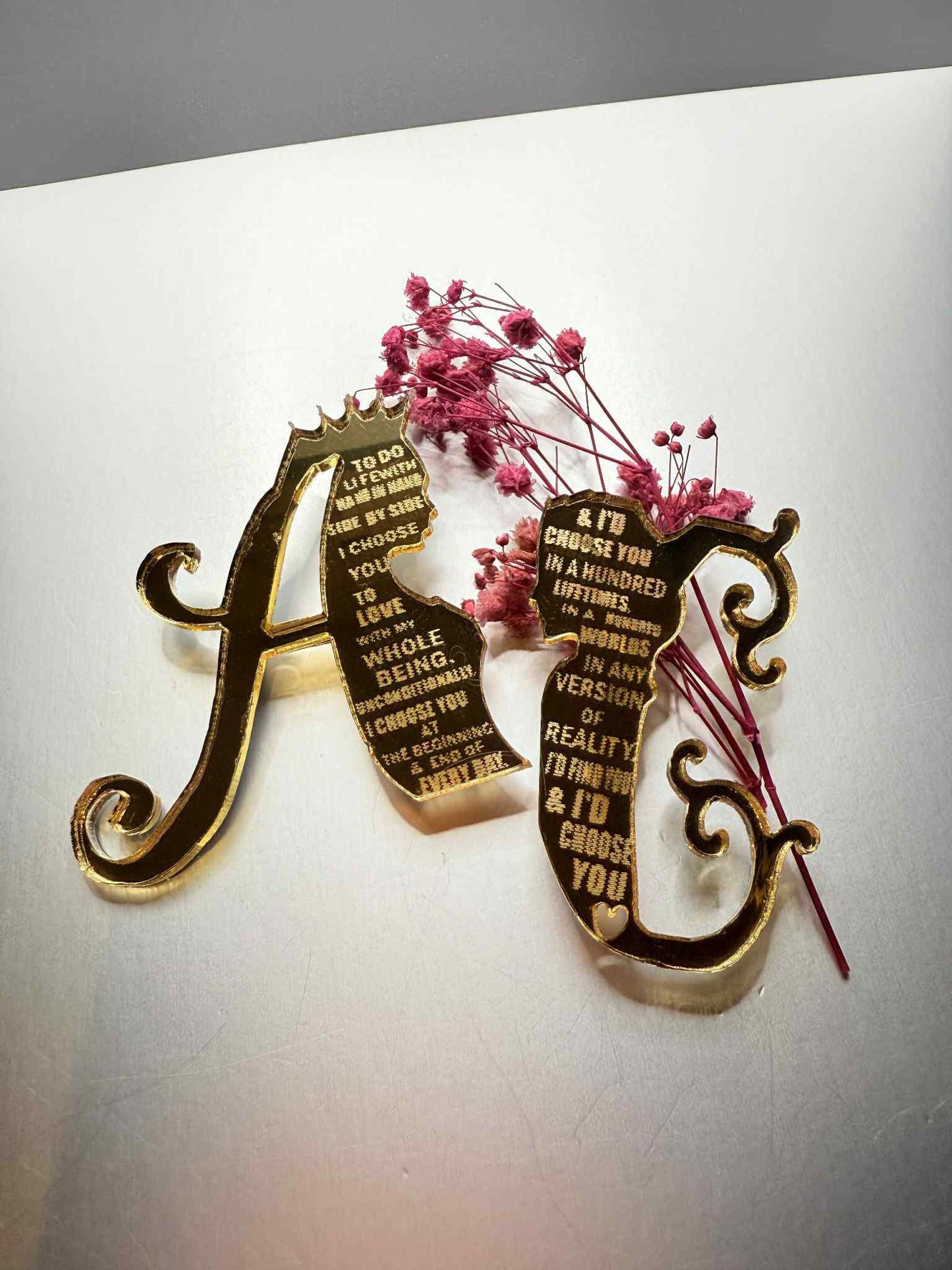 Custom Wedding Brooch Set | Acrylic Bride & Groom Silhouette Pins | Personalized Couple Gift | Engraved Initial Brooches