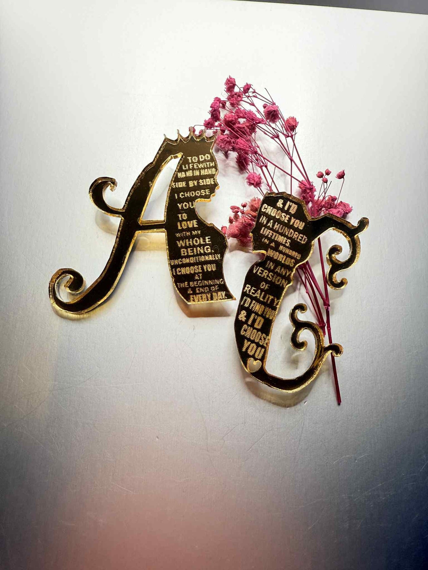 Custom Wedding Brooch Set | Acrylic Bride & Groom Silhouette Pins | Personalized Couple Gift | Engraved Initial Brooches