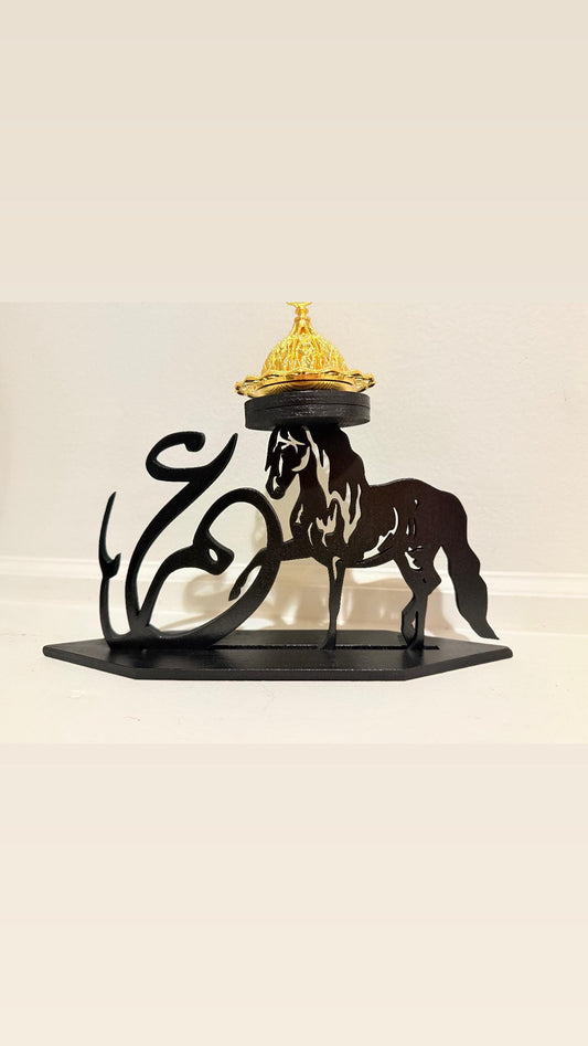 Personalized Wooden Horse Incense Burner | Custom Arabic Name Mabkhara | Handmade Wood Incense Holder & Unique Home Décor Gift