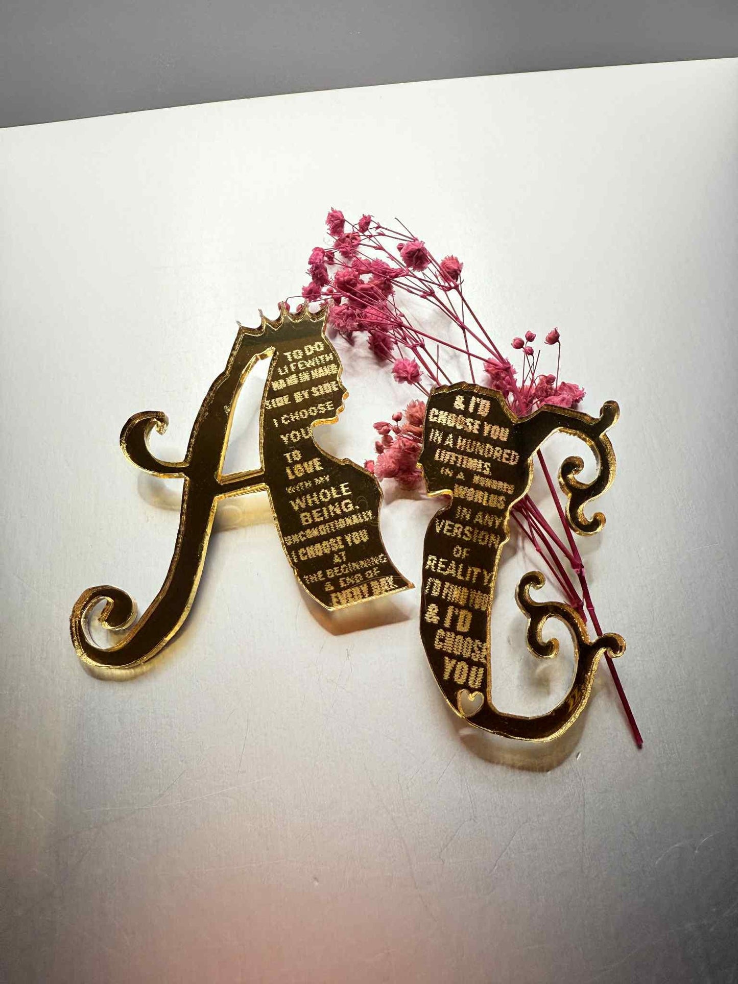 Custom Wedding Brooch Set | Acrylic Bride & Groom Silhouette Pins | Personalized Couple Gift | Engraved Initial Brooches