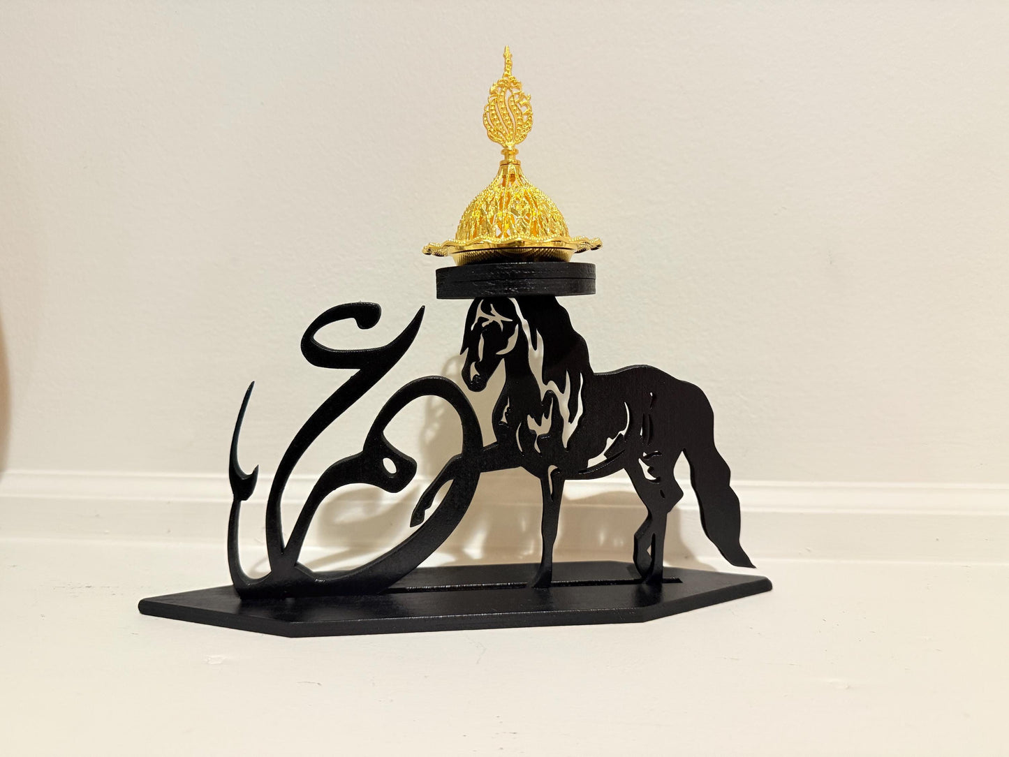 Personalized Wooden Horse Incense Burner | Custom Arabic Name Mabkhara | Handmade Wood Incense Holder & Unique Home Décor Gift