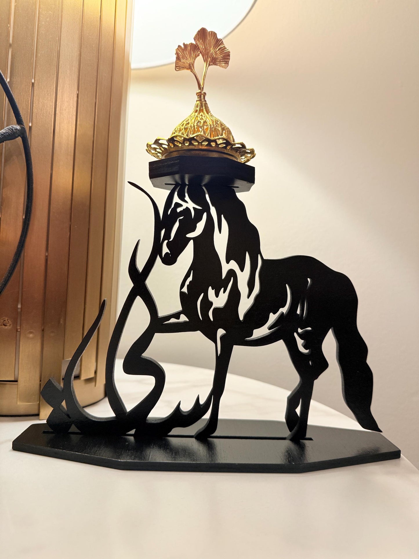 Personalized Wooden Horse Incense Burner | Custom Arabic Name Mabkhara | Handmade Wood Incense Holder & Unique Home Décor Gift