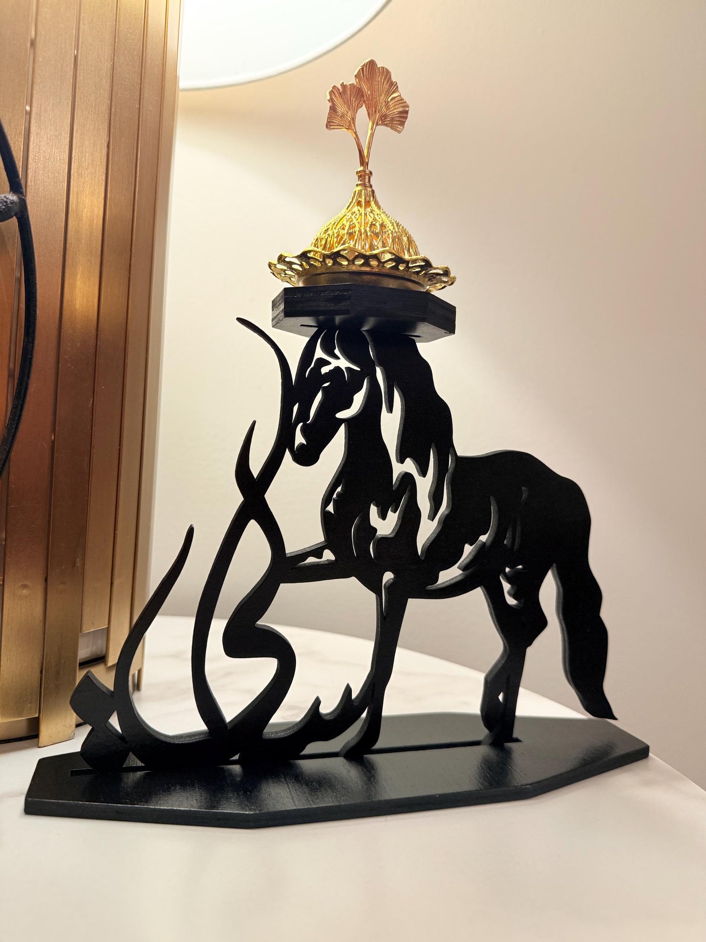Personalized Wooden Horse Incense Burner | Custom Arabic Name Mabkhara | Handmade Wood Incense Holder & Unique Home Décor Gift