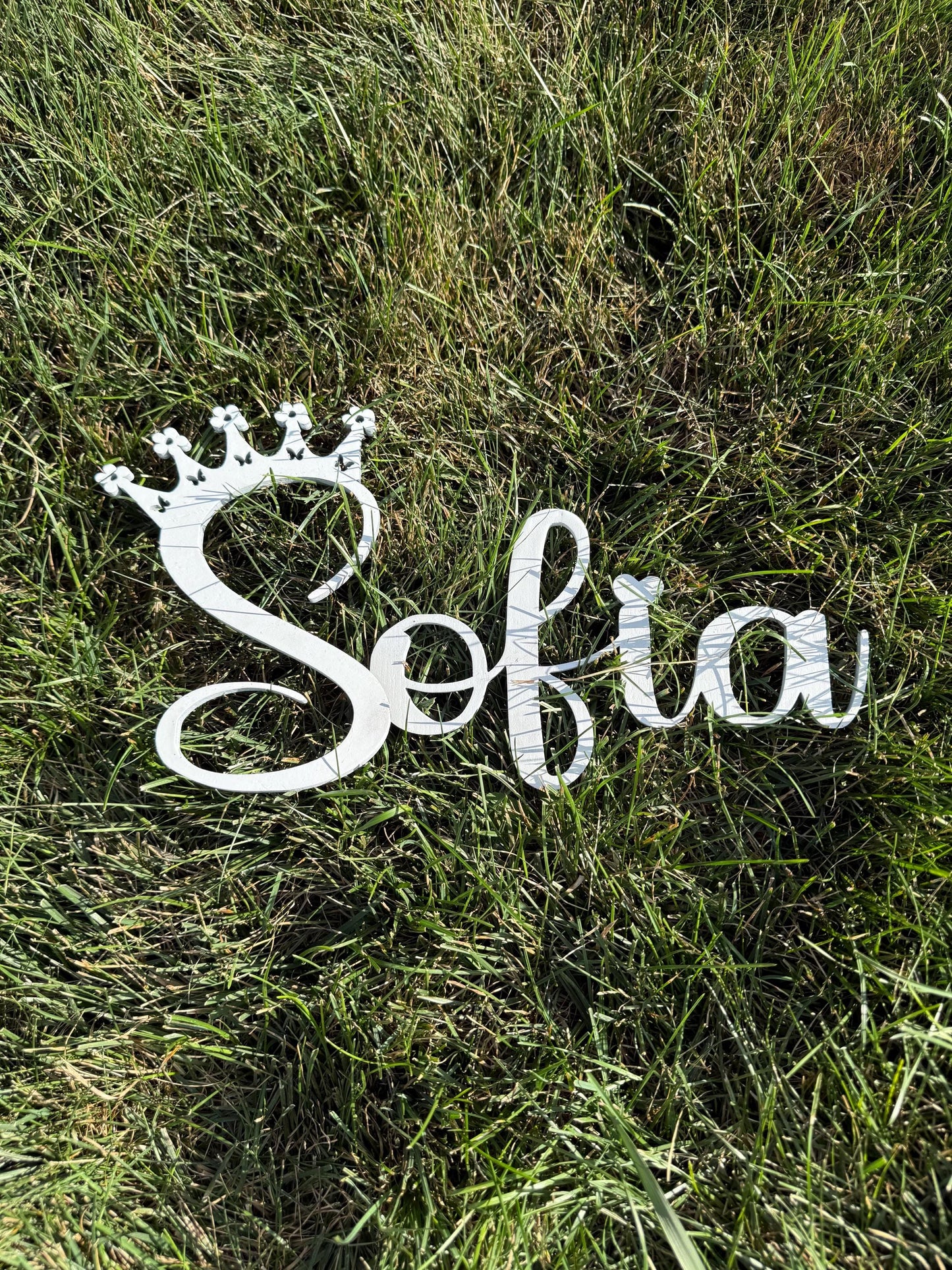 Custom Wooden Name Sign with Crown – Painted Nursery Wall Décor – Personalized Baby Shower Gift – Free Shipping