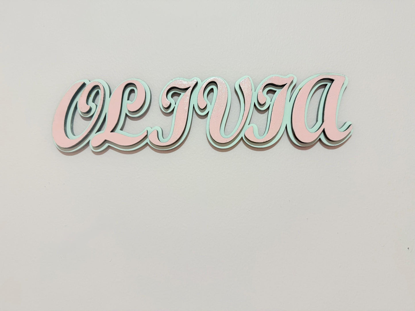 Custom Layered Wooden Name Sign – Personalized Baby Nursery Wall Décor – Painted Kids Room Letters – Free Shipping