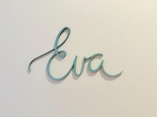 Custom Wooden Name Sign – Painted Script Letters – Personalized Nursery Wall Décor – Free Shipping