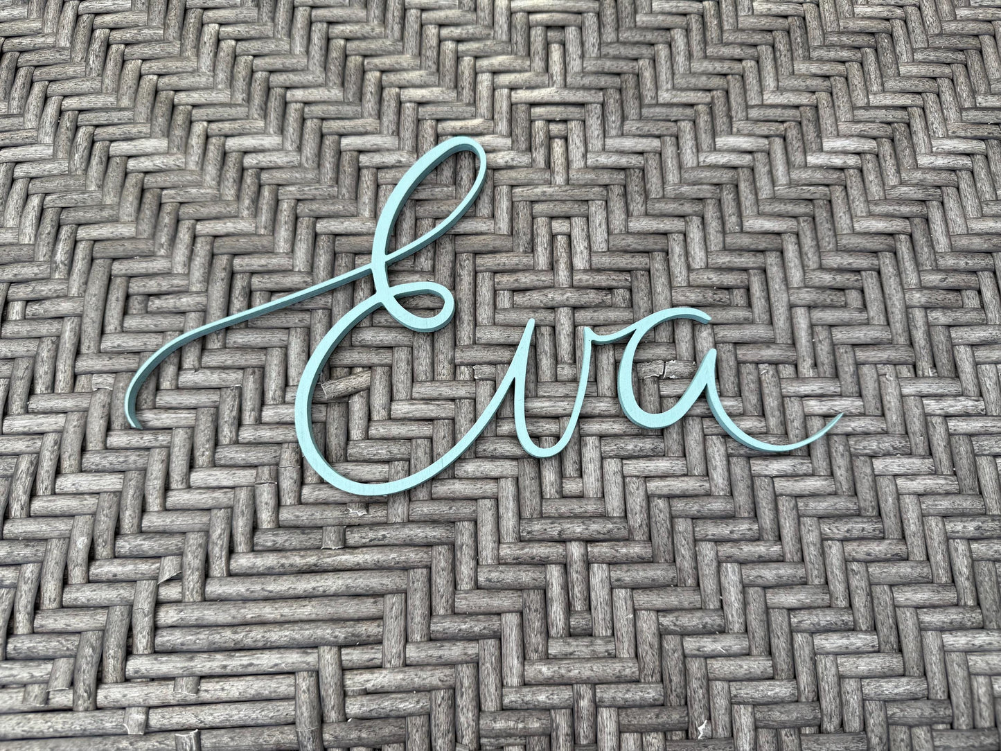 Custom Wooden Name Sign – Painted Script Letters – Personalized Nursery Wall Décor – Free Shipping