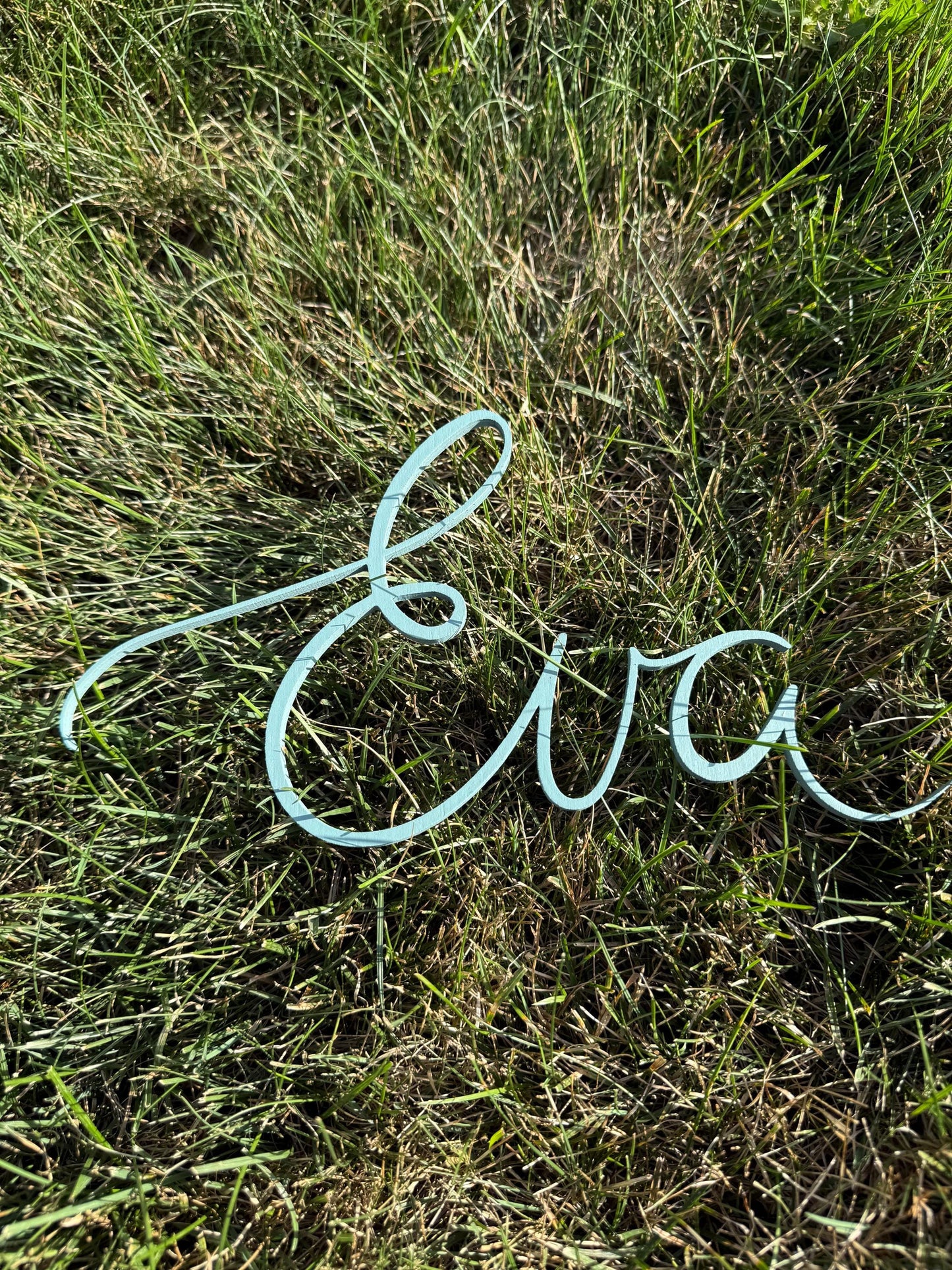 Custom Wooden Name Sign – Painted Script Letters – Personalized Nursery Wall Décor – Free Shipping