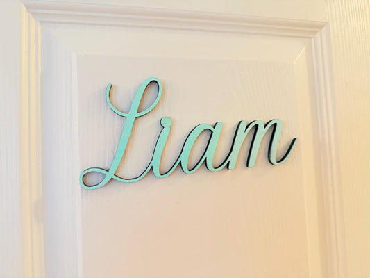 Custom Wooden Name Sign – Personalized Kids Room Door Sign – Nursery Wall Décor – Free Shipping
