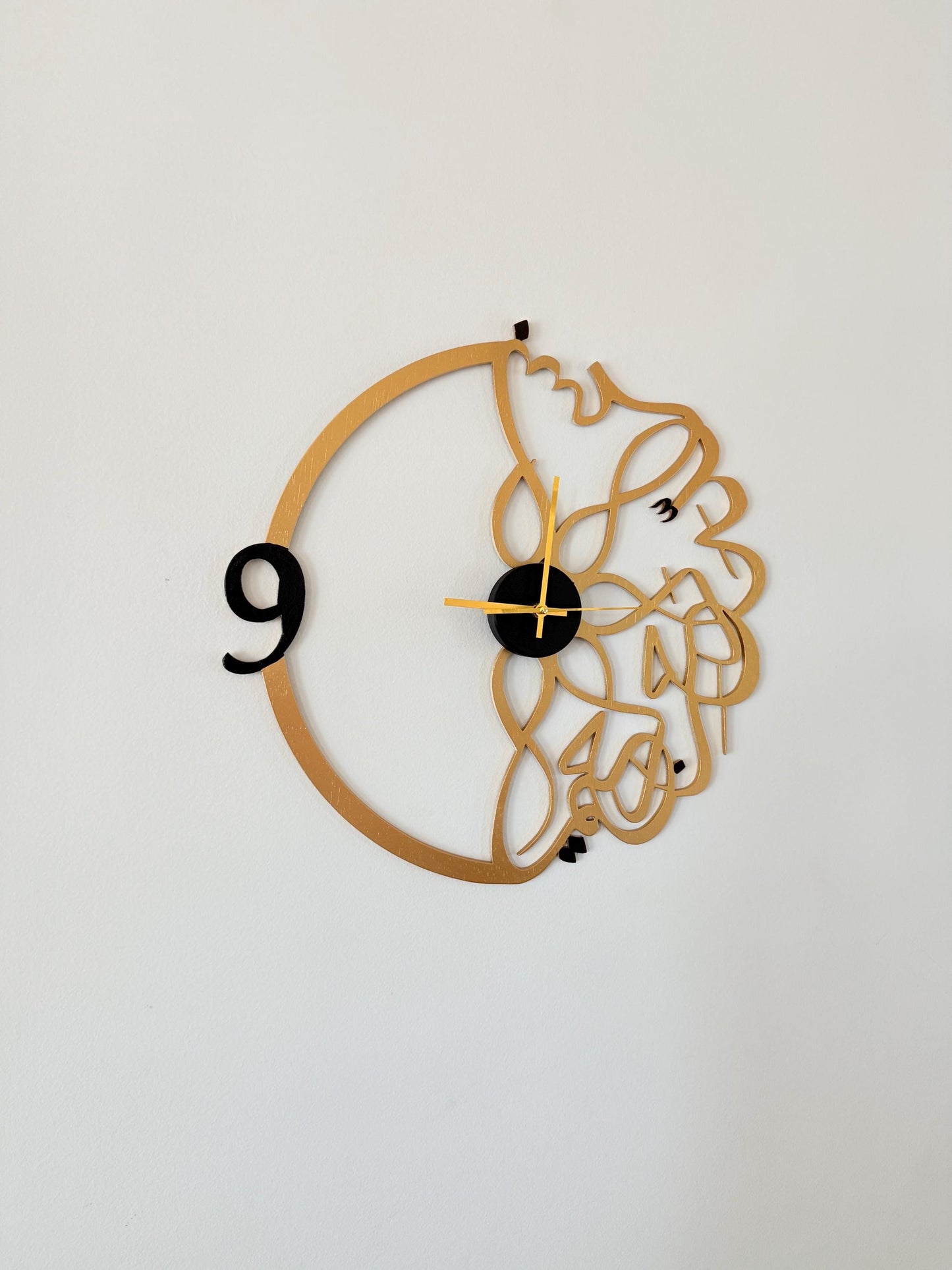 Arabic Wall Clock | Luxury Wooden Calligraphy Décor | “Bismillah Al-Rahman Al-Rahim” | Modern Islamic Home Art – Multiple Sizes