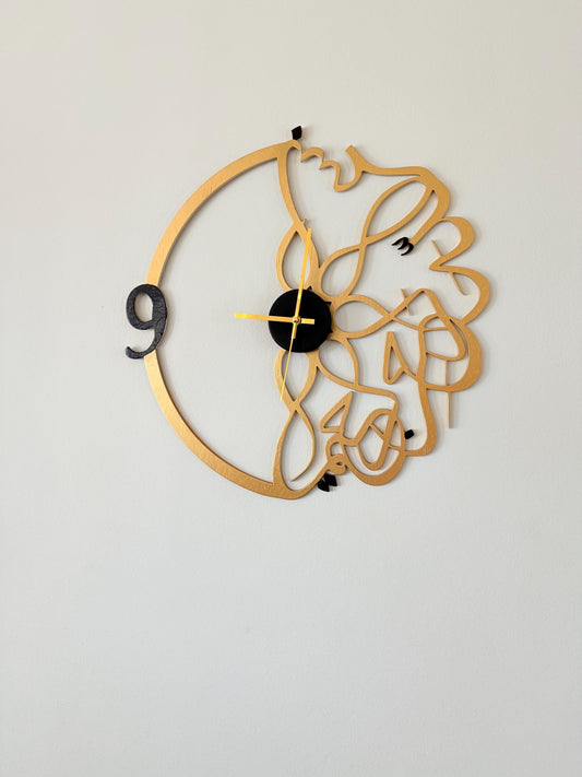 Arabic Wall Clock | Luxury Wooden Calligraphy Décor | “Bismillah Al-Rahman Al-Rahim” | Modern Islamic Home Art – Multiple Sizes