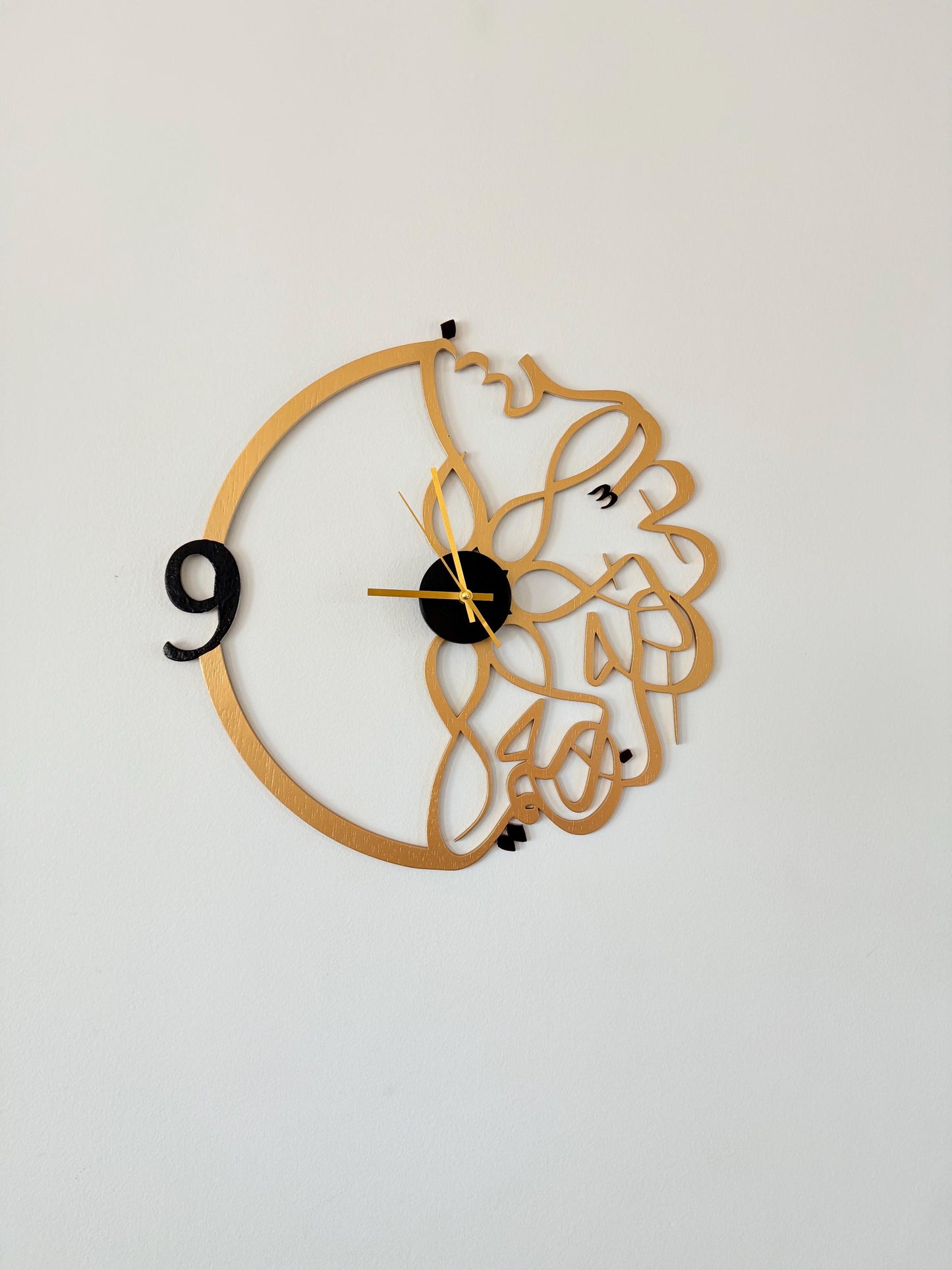 Arabic Wall Clock | Luxury Wooden Calligraphy Décor | “Bismillah Al-Rahman Al-Rahim” | Modern Islamic Home Art – Multiple Sizes