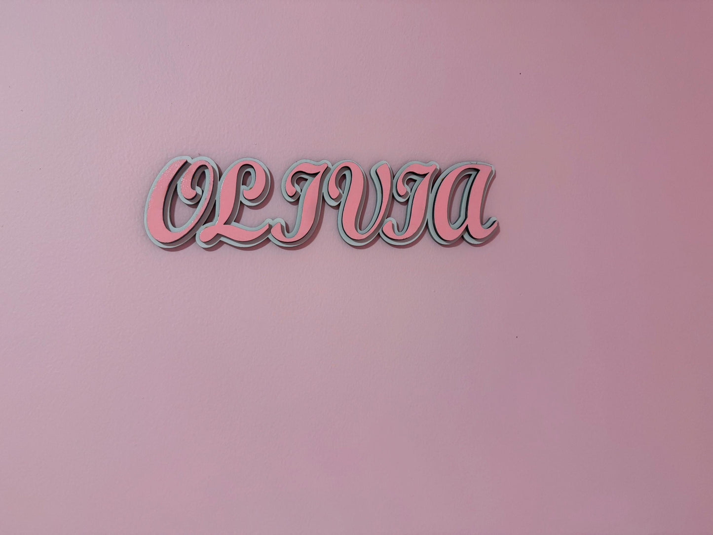 Custom Layered Wooden Name Sign – Personalized Baby Nursery Wall Décor – Painted Kids Room Letters – Free Shipping