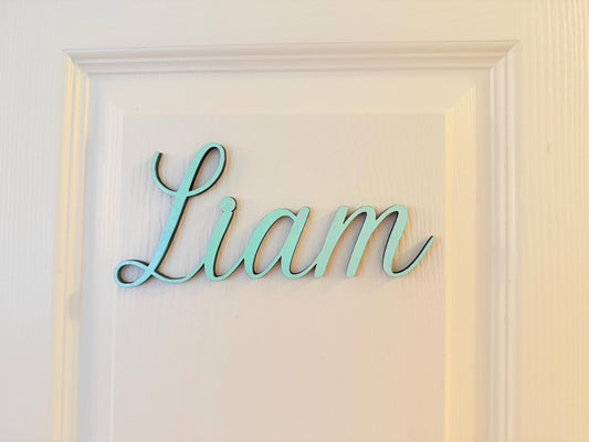 Custom Wooden Name Sign – Personalized Kids Room Door Sign – Nursery Wall Décor – Free Shipping