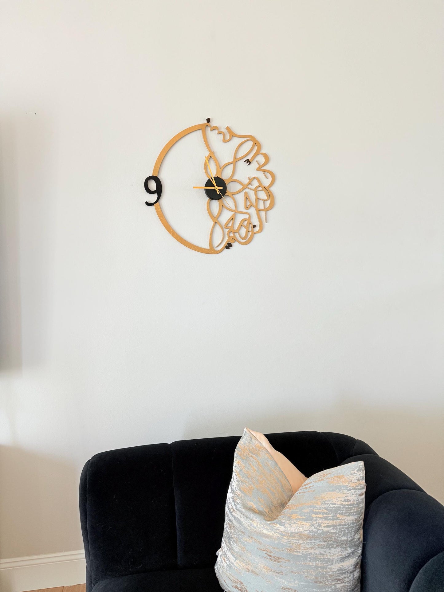 Arabic Wall Clock | Luxury Wooden Calligraphy Décor | “Bismillah Al-Rahman Al-Rahim” | Modern Islamic Home Art – Multiple Sizes