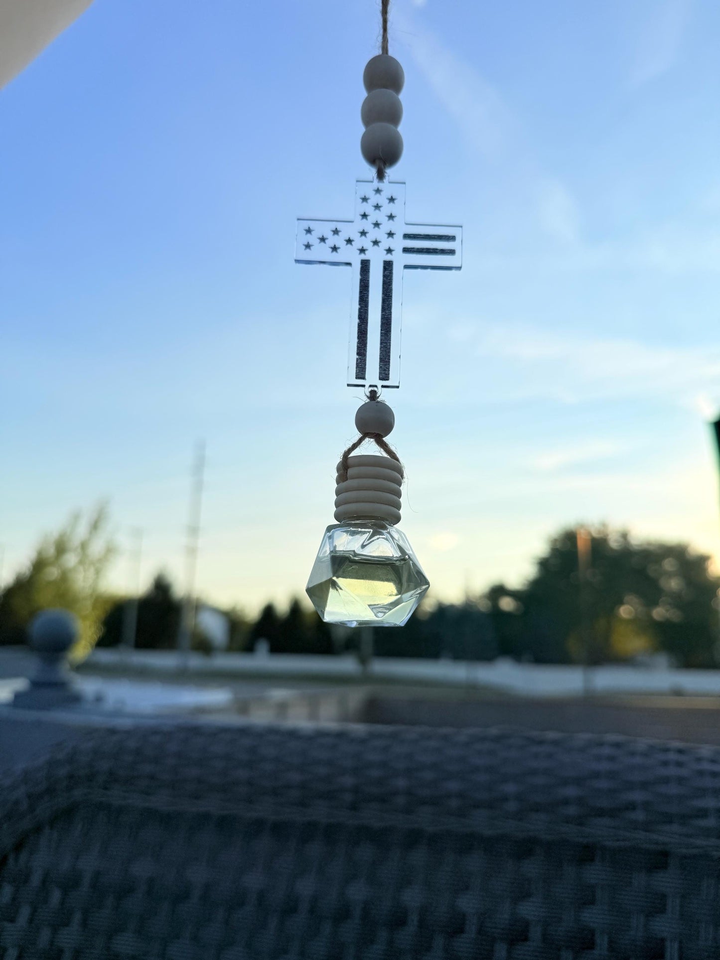 Car Air Freshener with Cross – Handmade Christian Car Charm, 4 Designs & Premium Scents