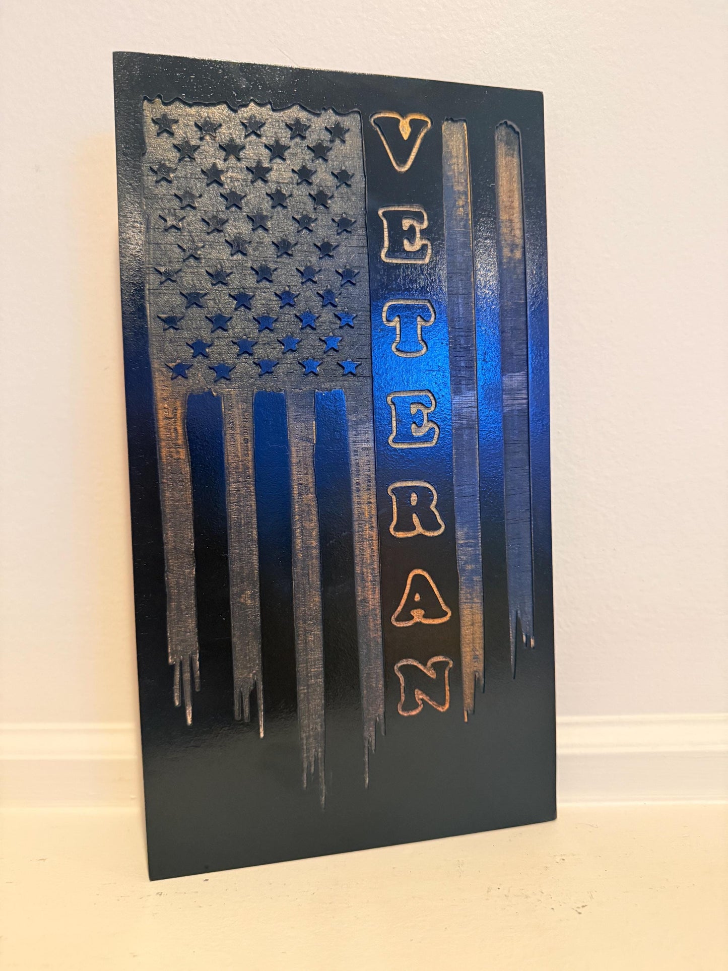 Veteran American Flag Wood Sign – Rustic Wall Art for Military Appreciation