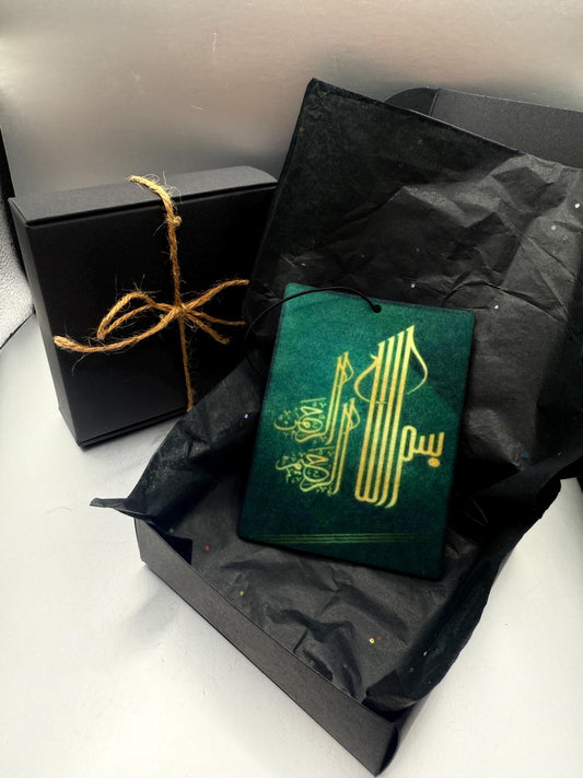 Bismillah Car Freshener – Arabic Calligraphy | Handmade Islamic Air Freshener