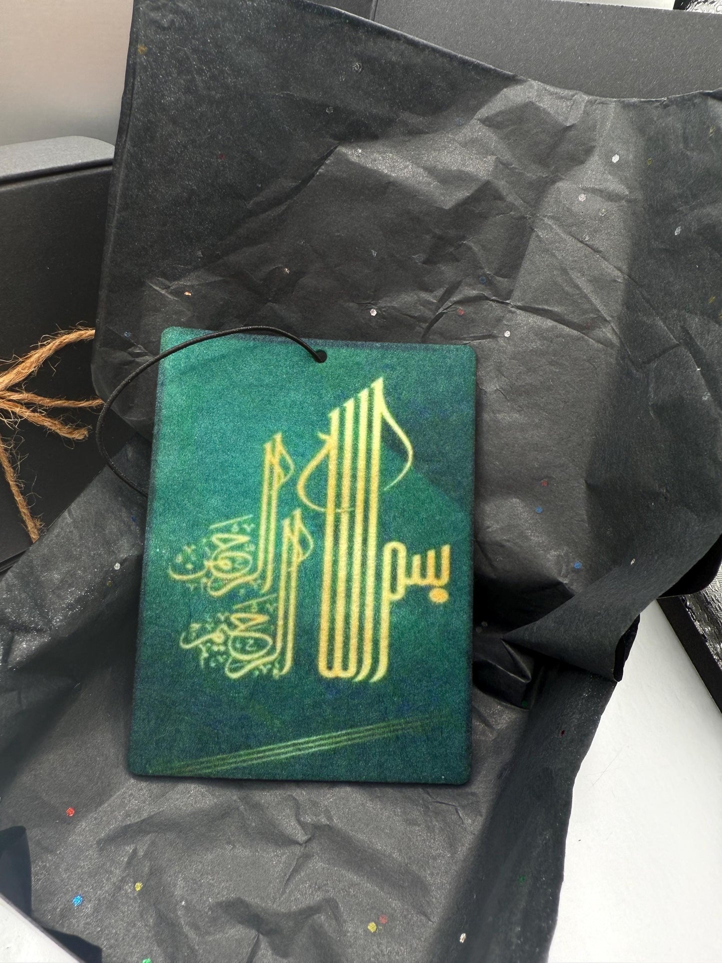 Bismillah Car Freshener – Arabic Calligraphy | Handmade Islamic Air Freshener