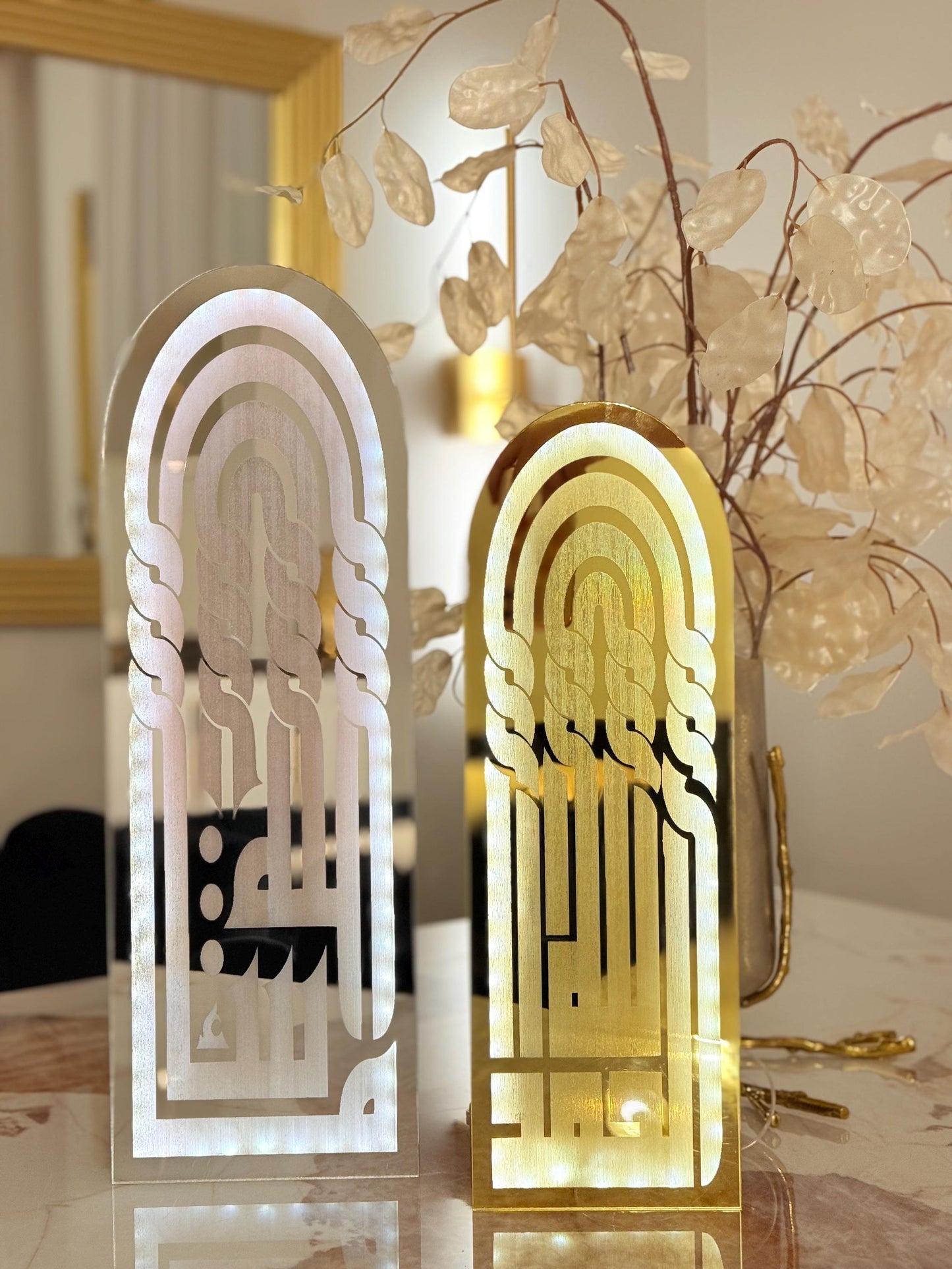 Exclusive Islamic LED Wall/Table Decor – Arabic Calligraphy Acrylic Art | Handmade | Custom Sizes 12” / 16” / 20” / 24” / 34” / 44” / 54”