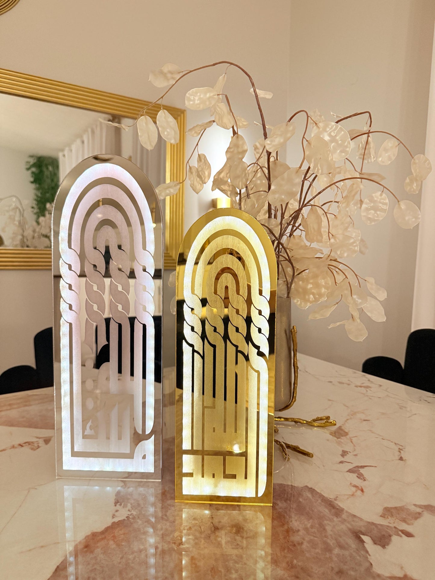 Exclusive Islamic LED Wall/Table Decor – Arabic Calligraphy Acrylic Art | Handmade | Custom Sizes 12” / 16” / 20” / 24” / 34” / 44” / 54”