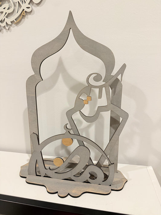 Luxury Ramadan Kareem Wooden Decor – Handmade Islamic Art, Elegant Ramadan Statement Piece