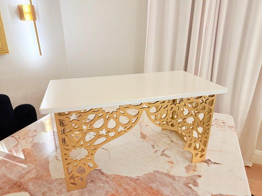 Luxury Wooden Serving Stand | Handcrafted Islamic Geometric Design | Decorative Presentation Stand | Ramadan & Eid Decor | Arabic Home Decor