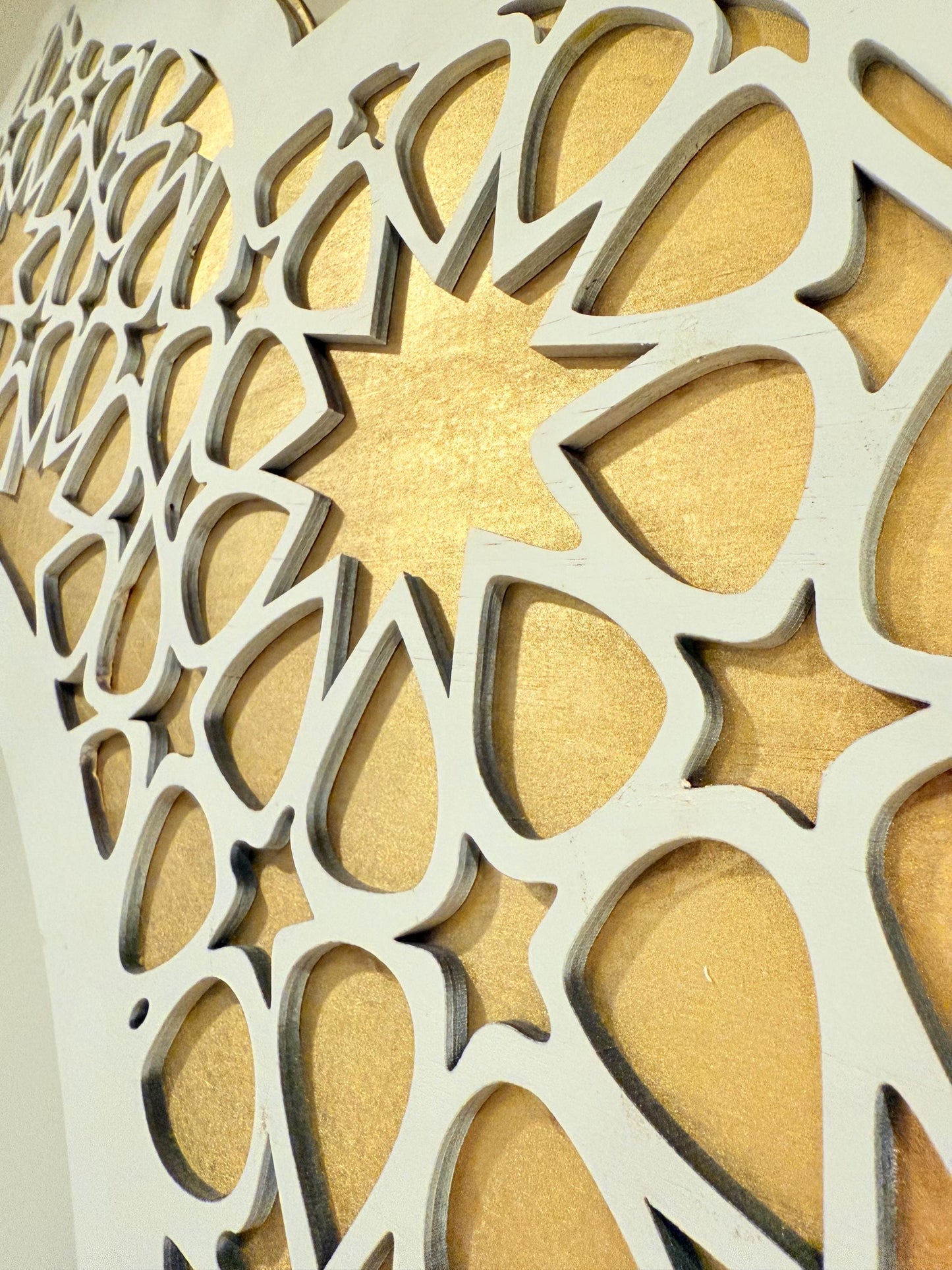 Luxury Islamic Arch Wall Decor – 3 Piece Modular Mihrab Design – Architectural Arabic Geometric Wall Art – Premium Muslim Home Decor