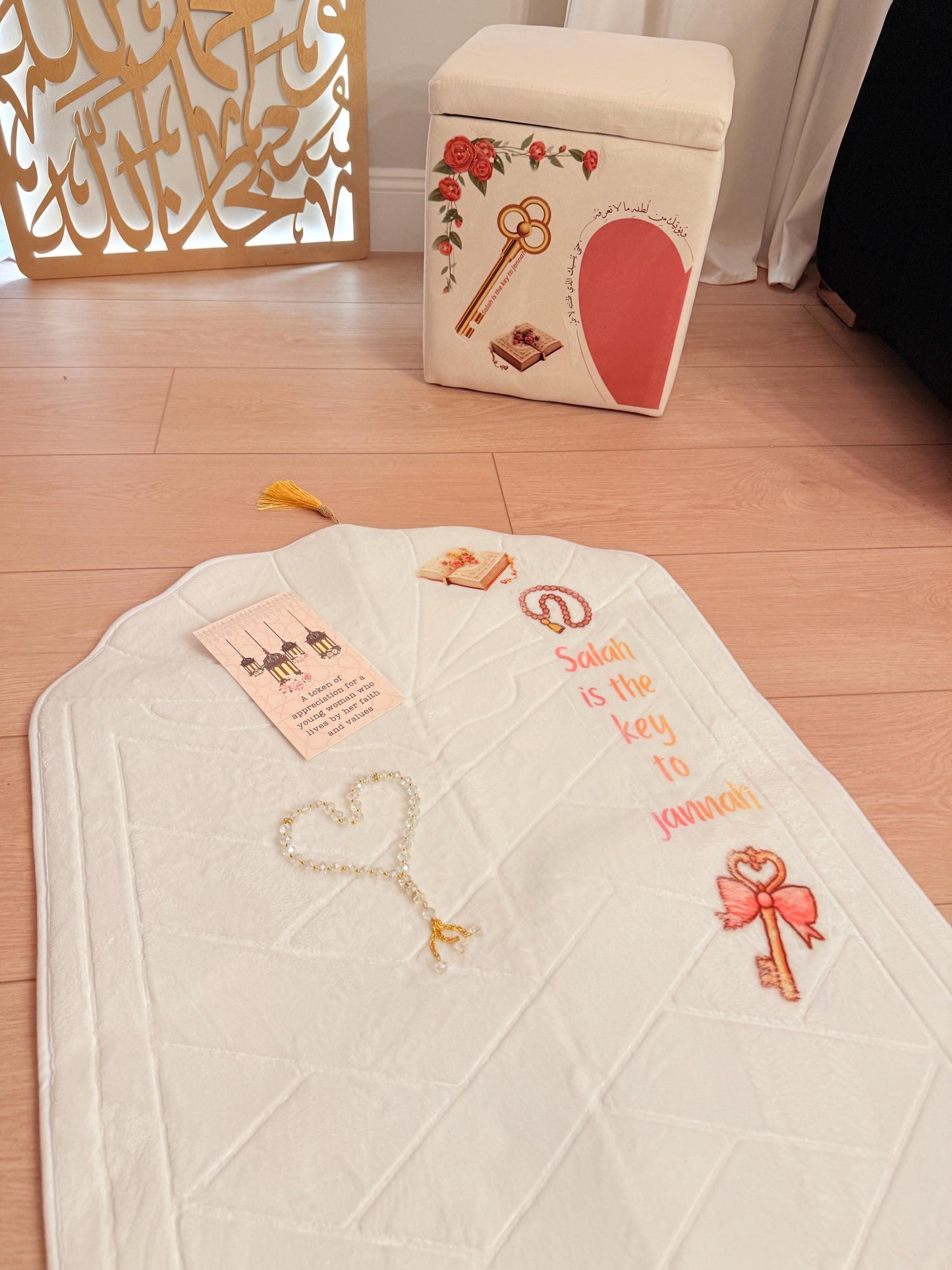 Salah is the Key to Jannah – Elegant Prayer Gift Box for Girls | Islamic Gift for Her | Ramadan & Eid Gift