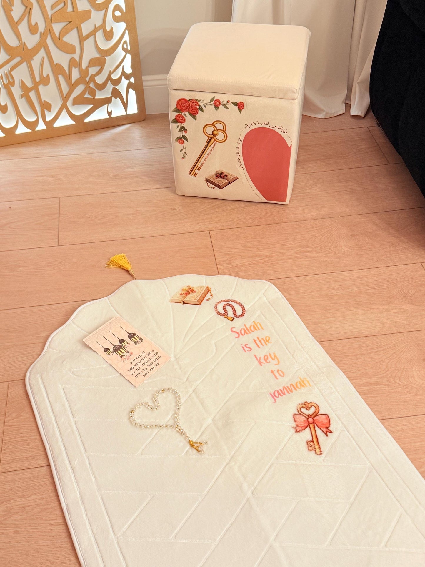 Salah is the Key to Jannah – Elegant Prayer Gift Box for Girls | Islamic Gift for Her | Ramadan & Eid Gift