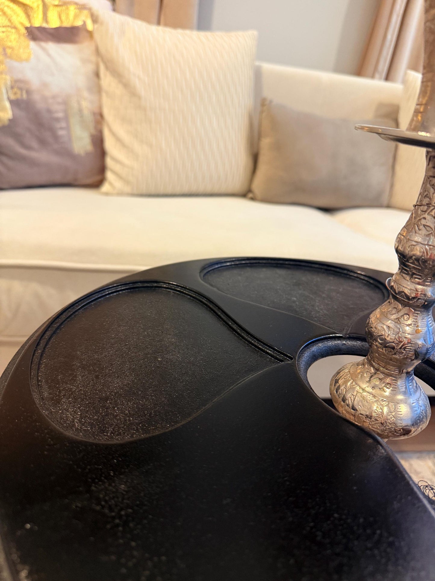 Luxury Hookah Table | Modern Shisha Side Table | Handmade Hookah Stand with Hose Holder | Lounge & Home Decor