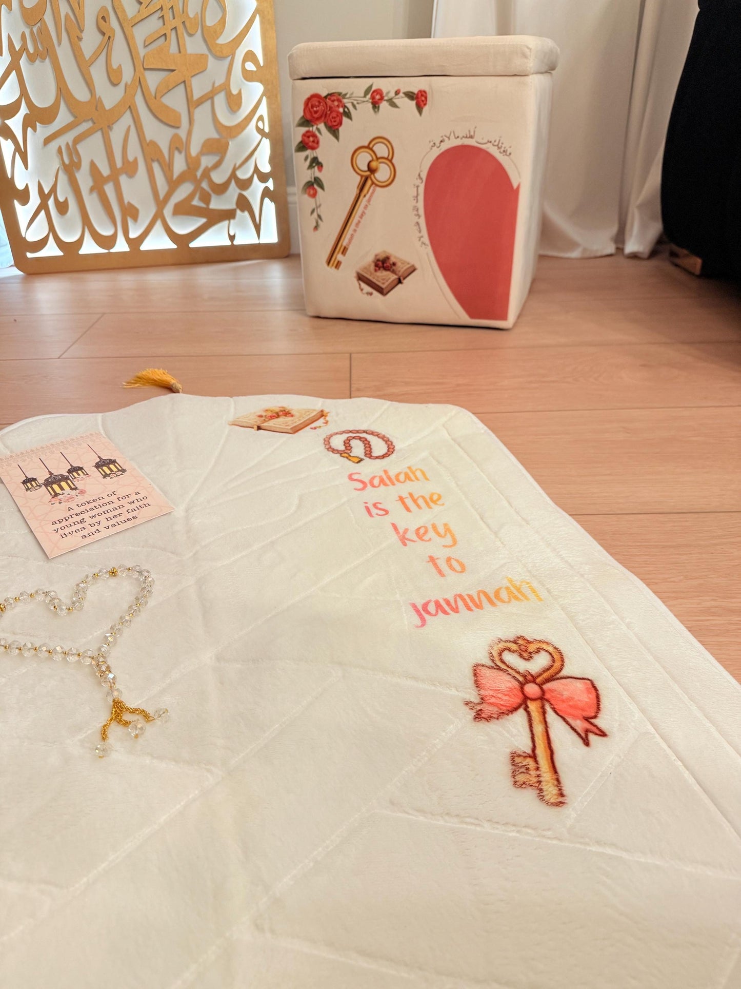 Salah is the Key to Jannah – Elegant Prayer Gift Box for Girls | Islamic Gift for Her | Ramadan & Eid Gift